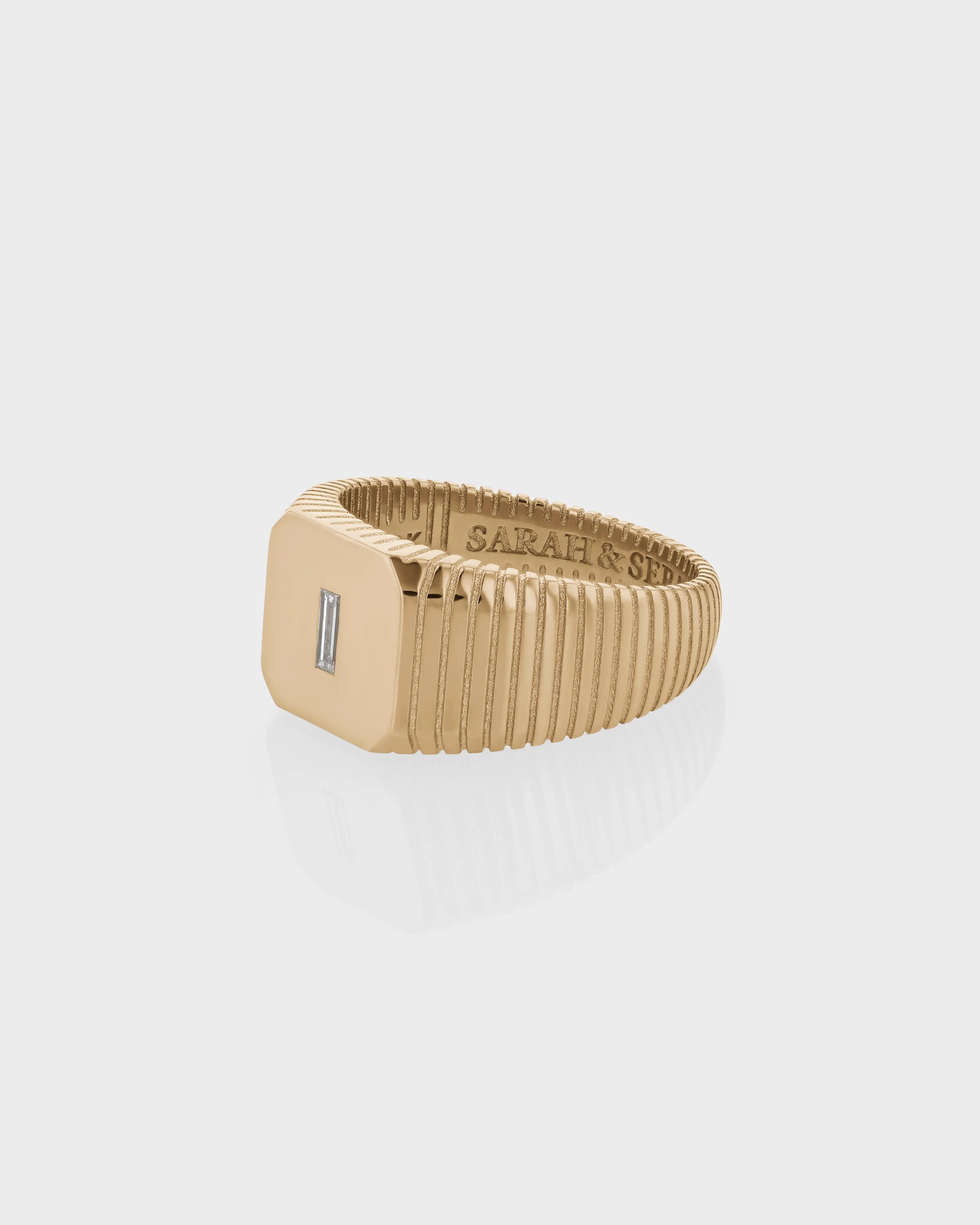 Traction Diamond Signet Ring