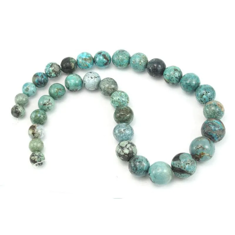 Turquoise (Chinese) Smooth Graduated Rounds 10-15mm Strand