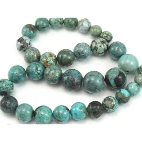 Turquoise (Chinese) Smooth Graduated Rounds 10-15mm Strand