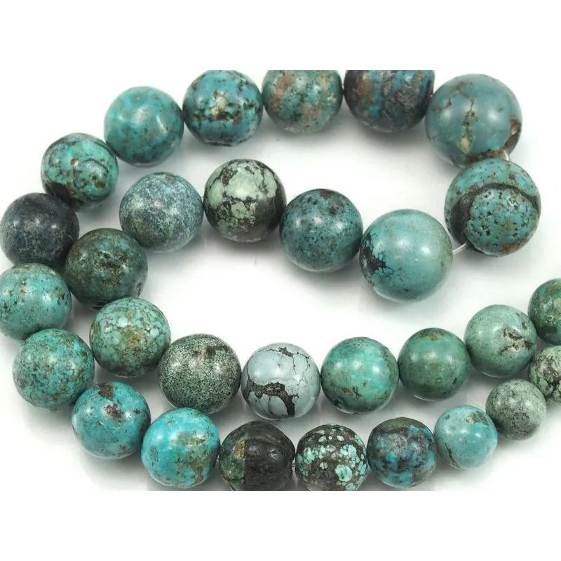 Turquoise (Chinese) Smooth Graduated Rounds 10-15mm Strand