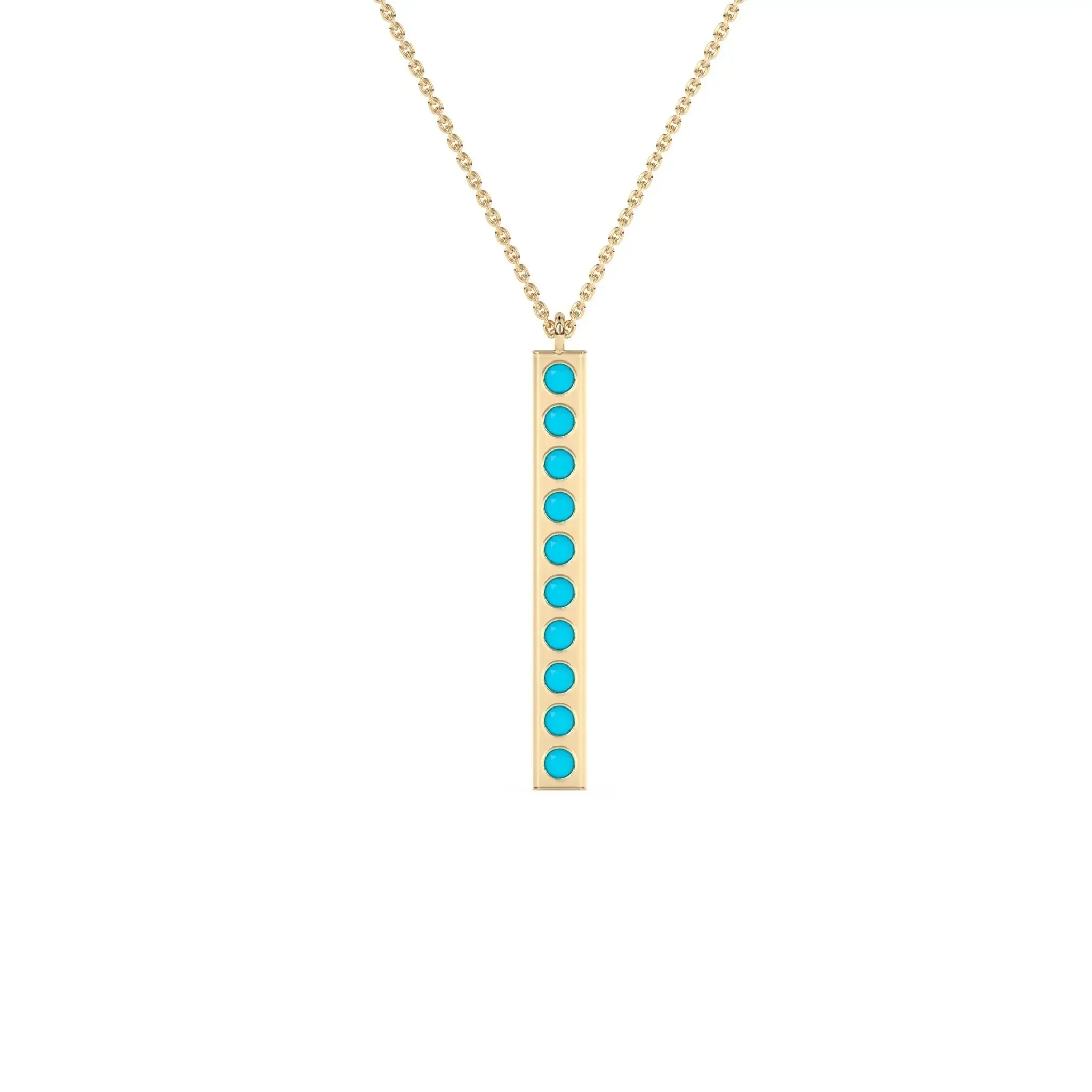 Turquoise Gold Bar Pendant