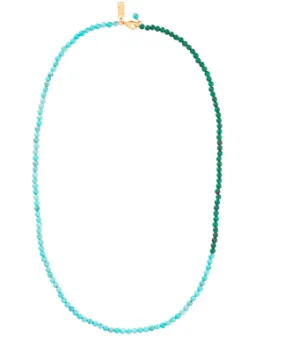 Turquoise / Malachite Bead Necklace Long