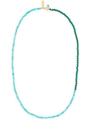 Turquoise / Malachite Bead Necklace Long