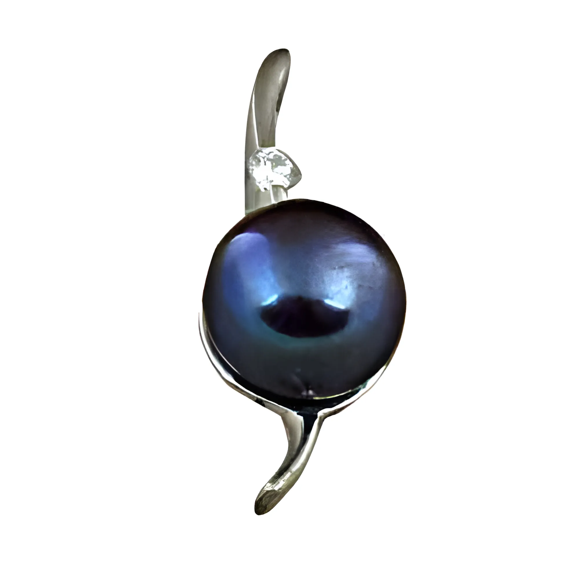 Unique Design Cubic Zirconia Mabe Pearl Silver Pendant | Gemstone & Solid Pendant
