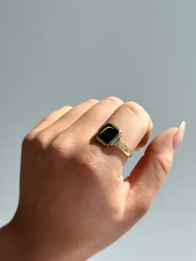 Vintage 9ct Yellow Gold Square Plain Signet Ring