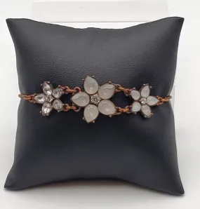 Vintage Floral Copper Lariat Bracelet