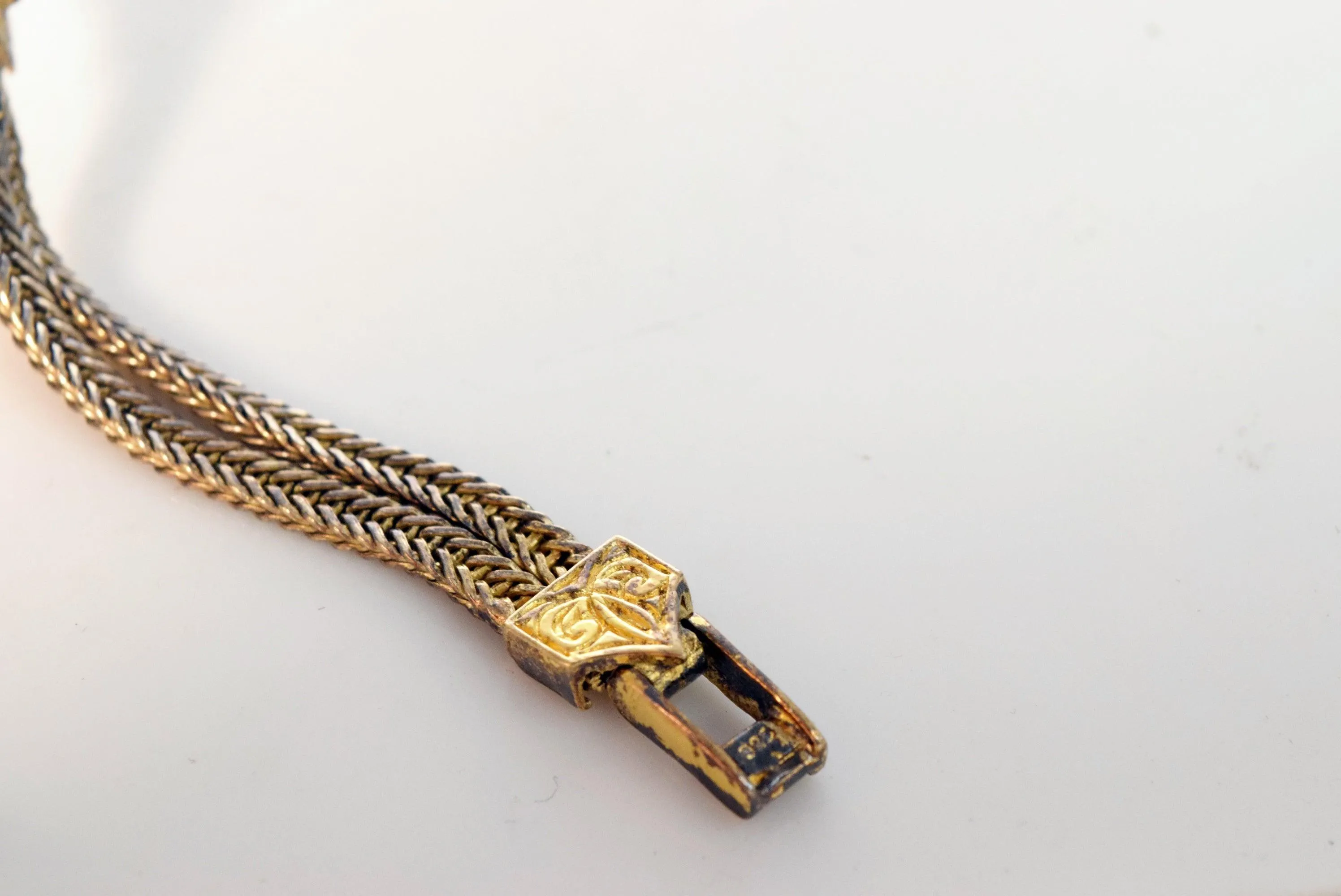 Vintage Greek or Turkish Gold Gilt Sterling Chain Bracelet