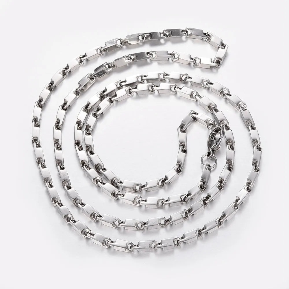 Vintage Inspired Link Necklace - Stainless - 30"