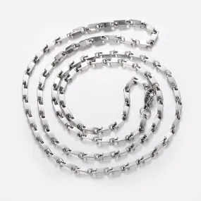 Vintage Inspired Link Necklace - Stainless - 30"