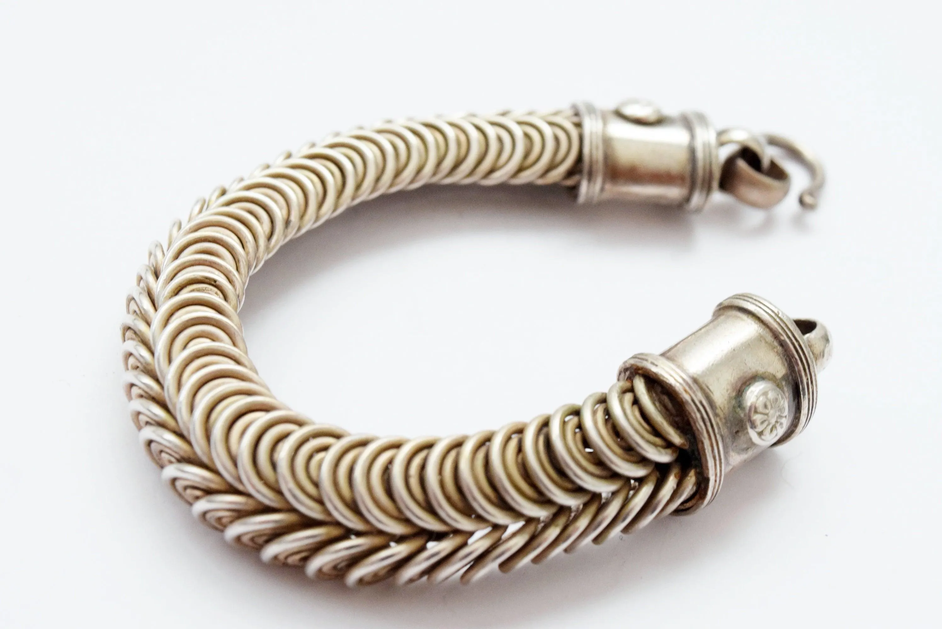 Vintage Silver Indian Twisted Wire Bracelet