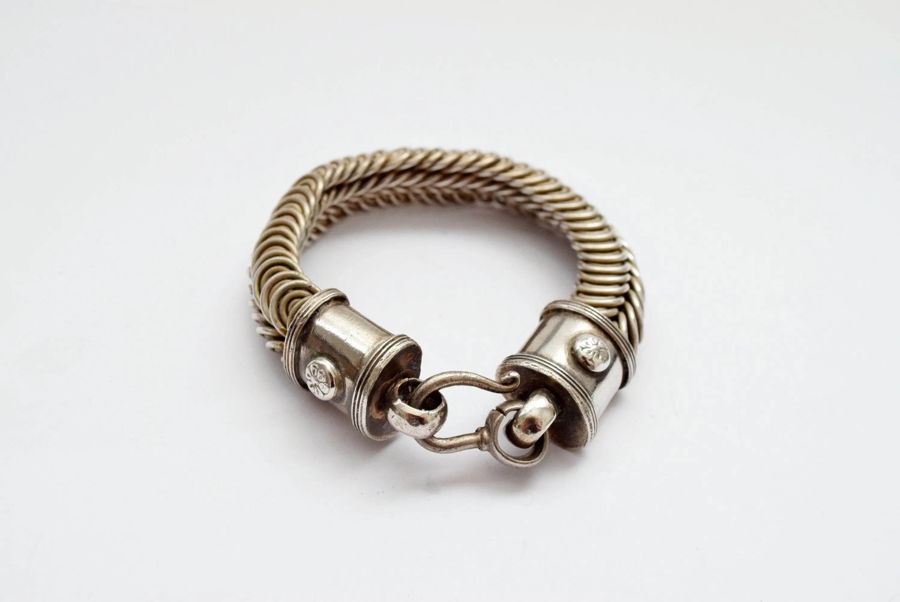 Vintage Silver Indian Twisted Wire Bracelet