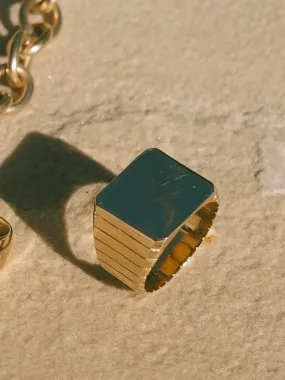 Watch Signet Ring: Gold Plated
