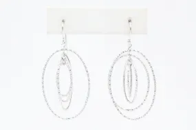 White Gold Multi-Hoop Dangle Earrings