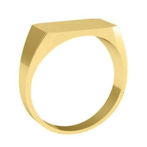 Wide Rectangular Signet Ring for Men - 14mm x 9mm