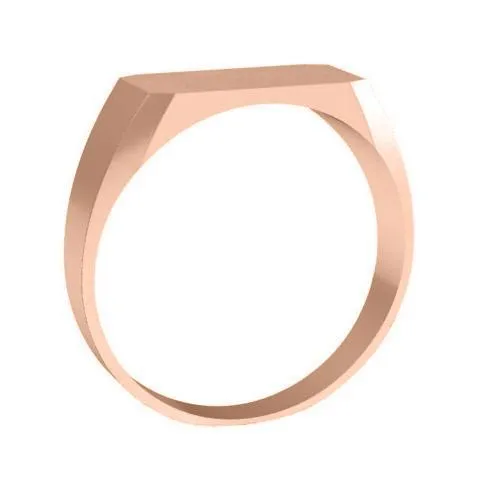 Wide Rectangular Signet Ring for Women - 11mm x 6mm