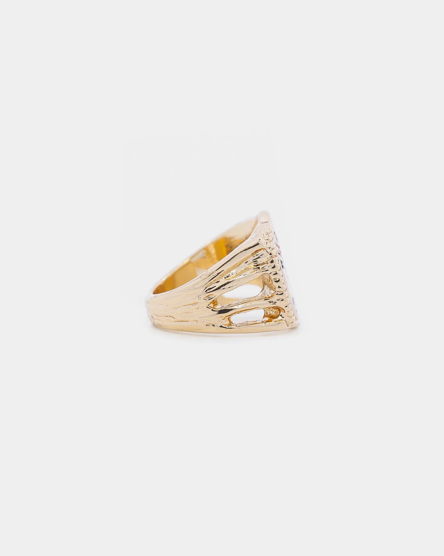 Wild For The Weekend Baller Bear Coin Signet Ring (Medium) Gold