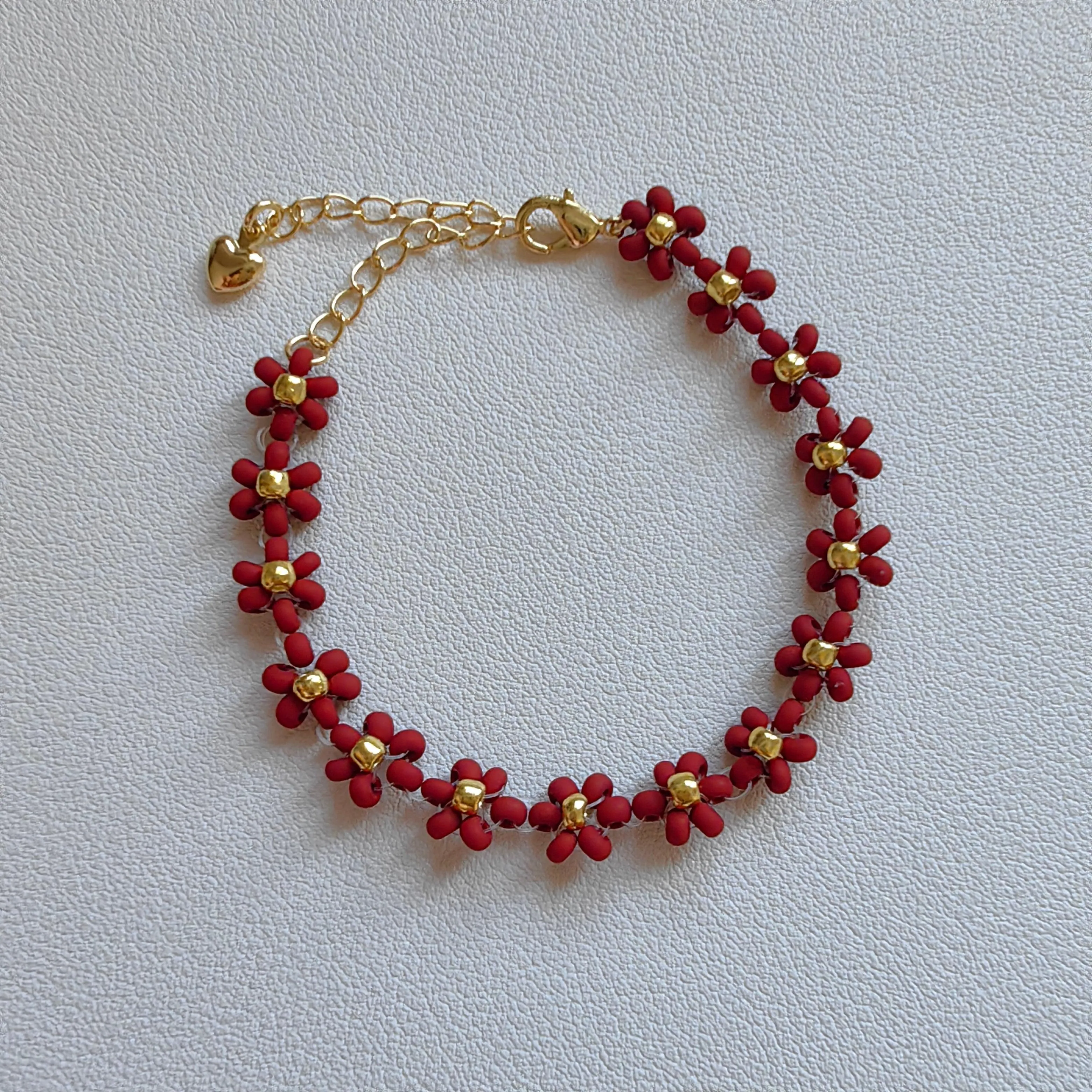Wine Daisy Bracelet