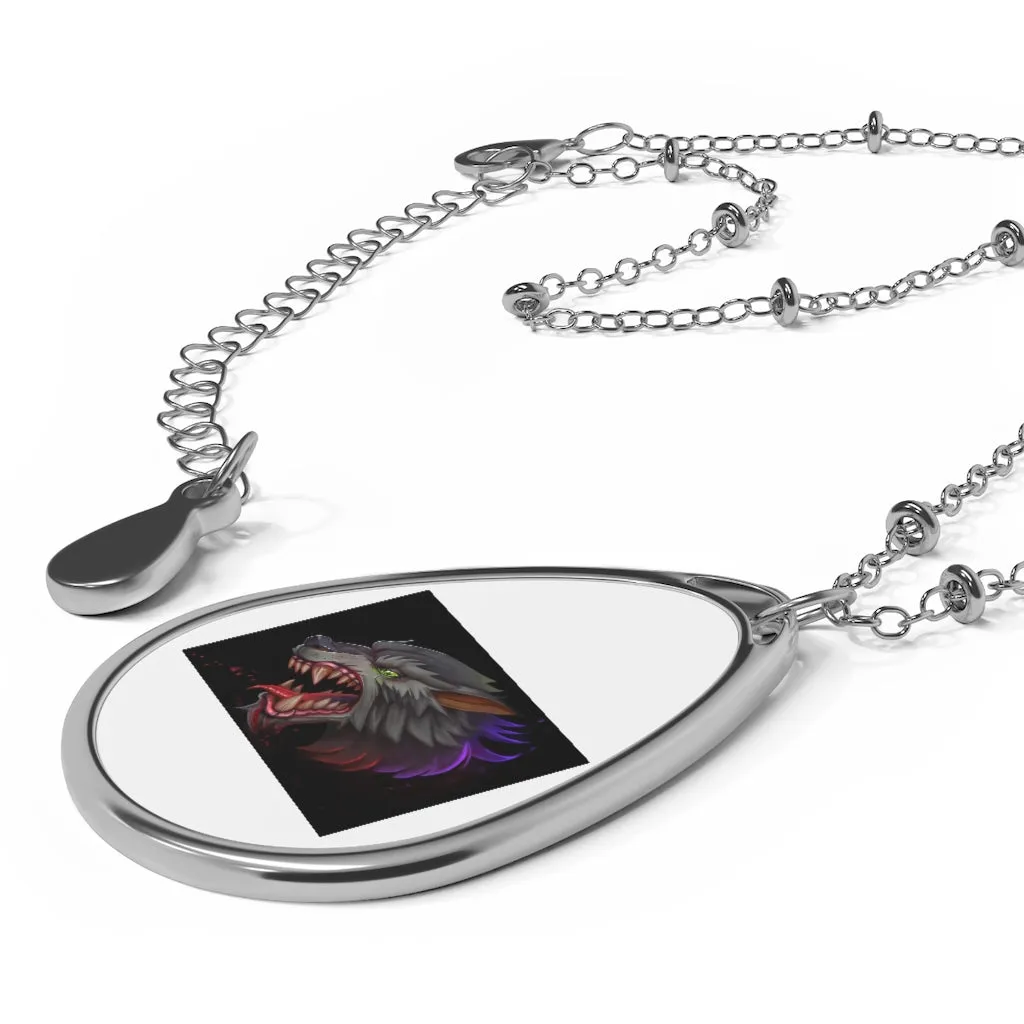 Wolf Oval Necklace