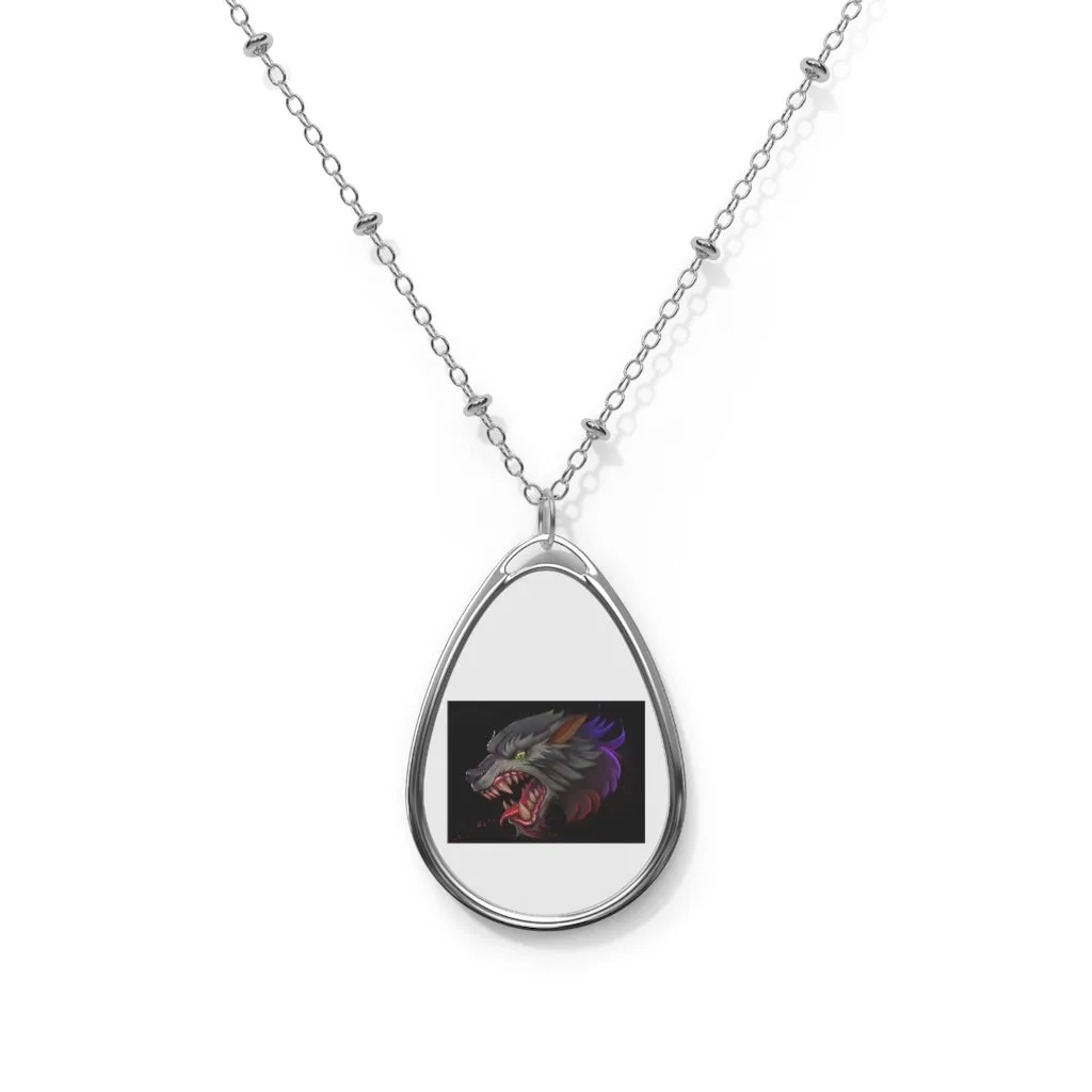 Wolf Oval Necklace