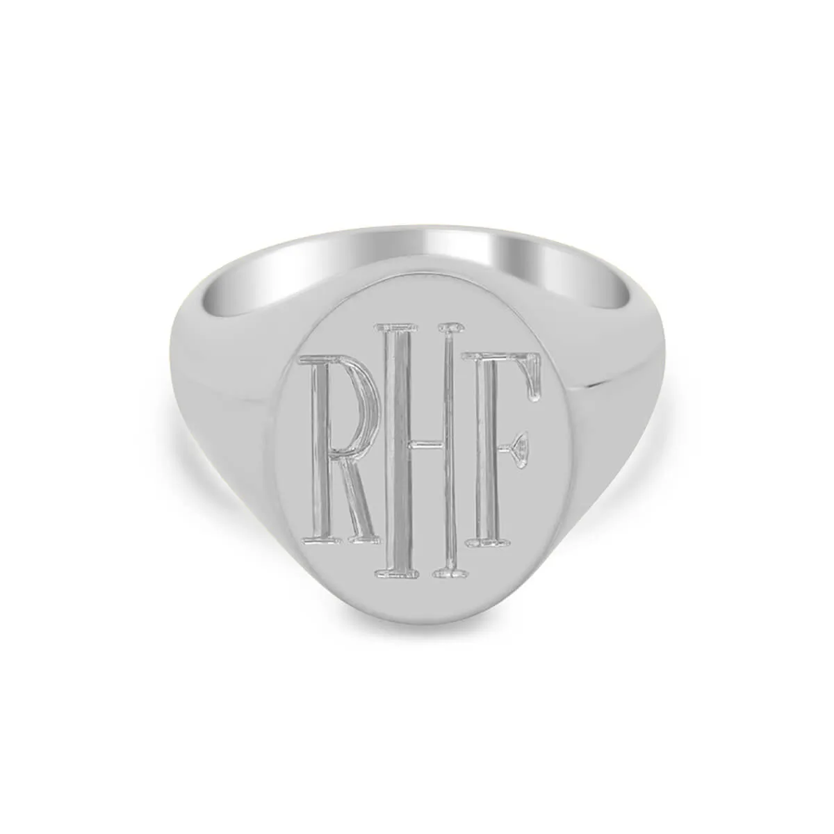 Women's Oval Signet Ring - Large - Hand Engraved Roman Monogram