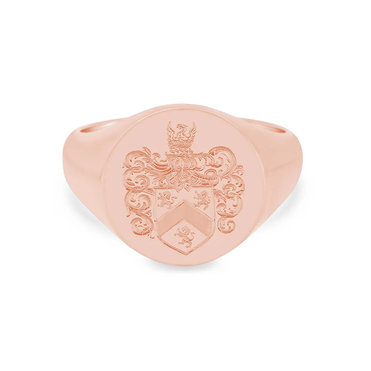 Women's Round Signet Ring - Extra Large - Hand Engraved Family Crest / Logo