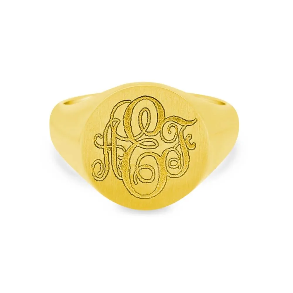 Women's Round Signet Ring - Extra Large