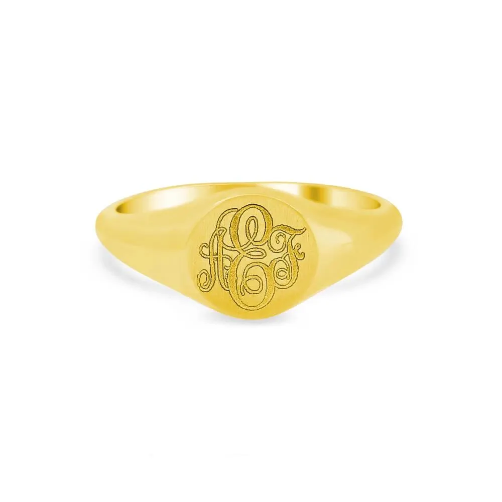 Women's Round Signet Ring - Extra Small