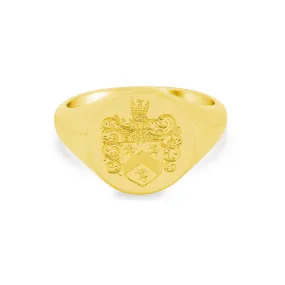 Women's Round Signet Ring - Large - Hand Engraved Family Crest / Logo