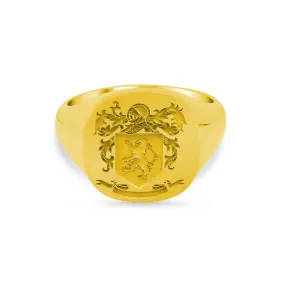 Women's Square Signet Ring - Extra Large - Laser Engraved Family Crest / Logo