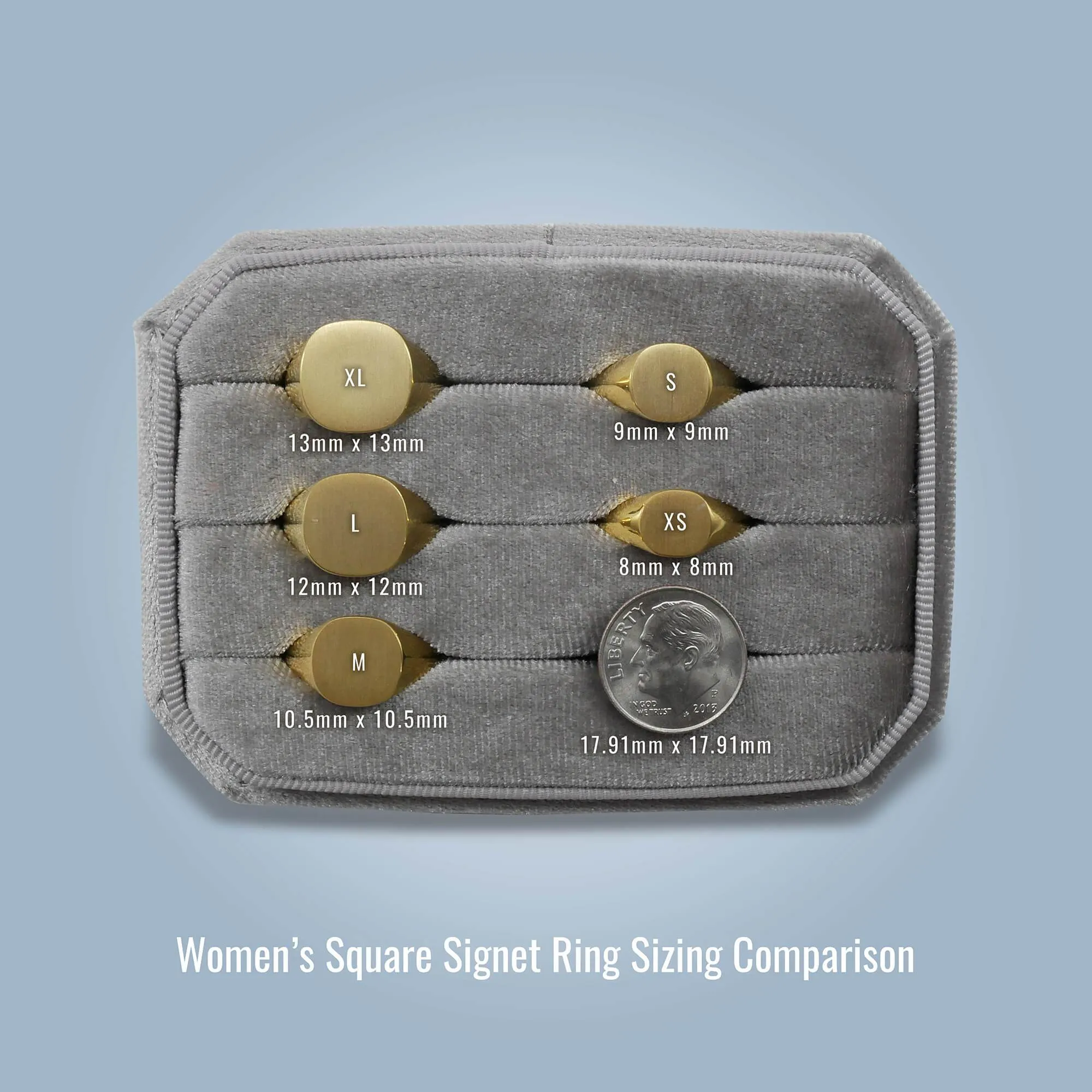 Women's Square Signet Ring - Extra Large