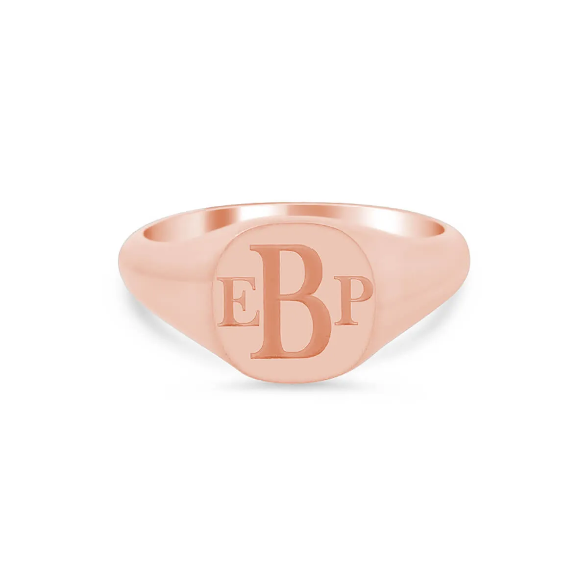 Women's Square Signet Ring - Small - Laser Engraved Roman Monogram