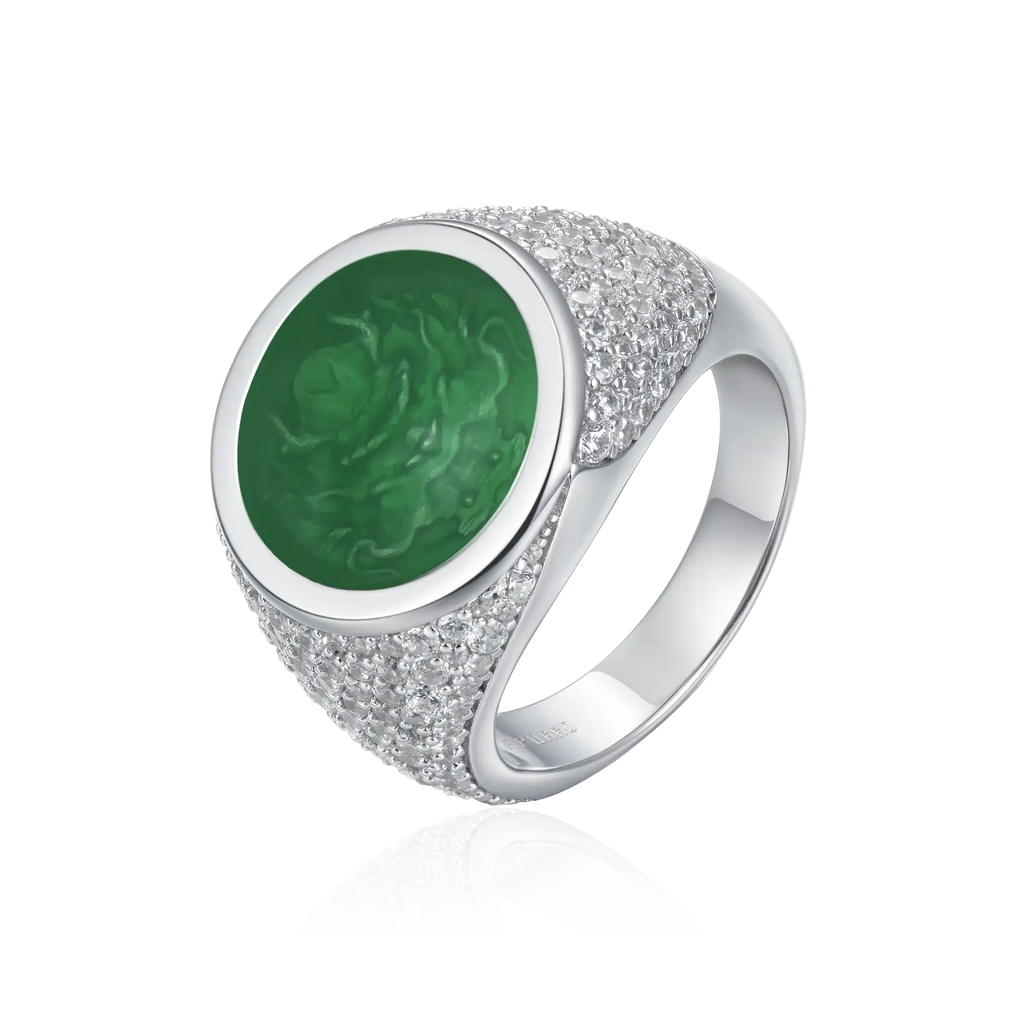 WONG Ⅱ Ridge Iced Out Signet Ring
