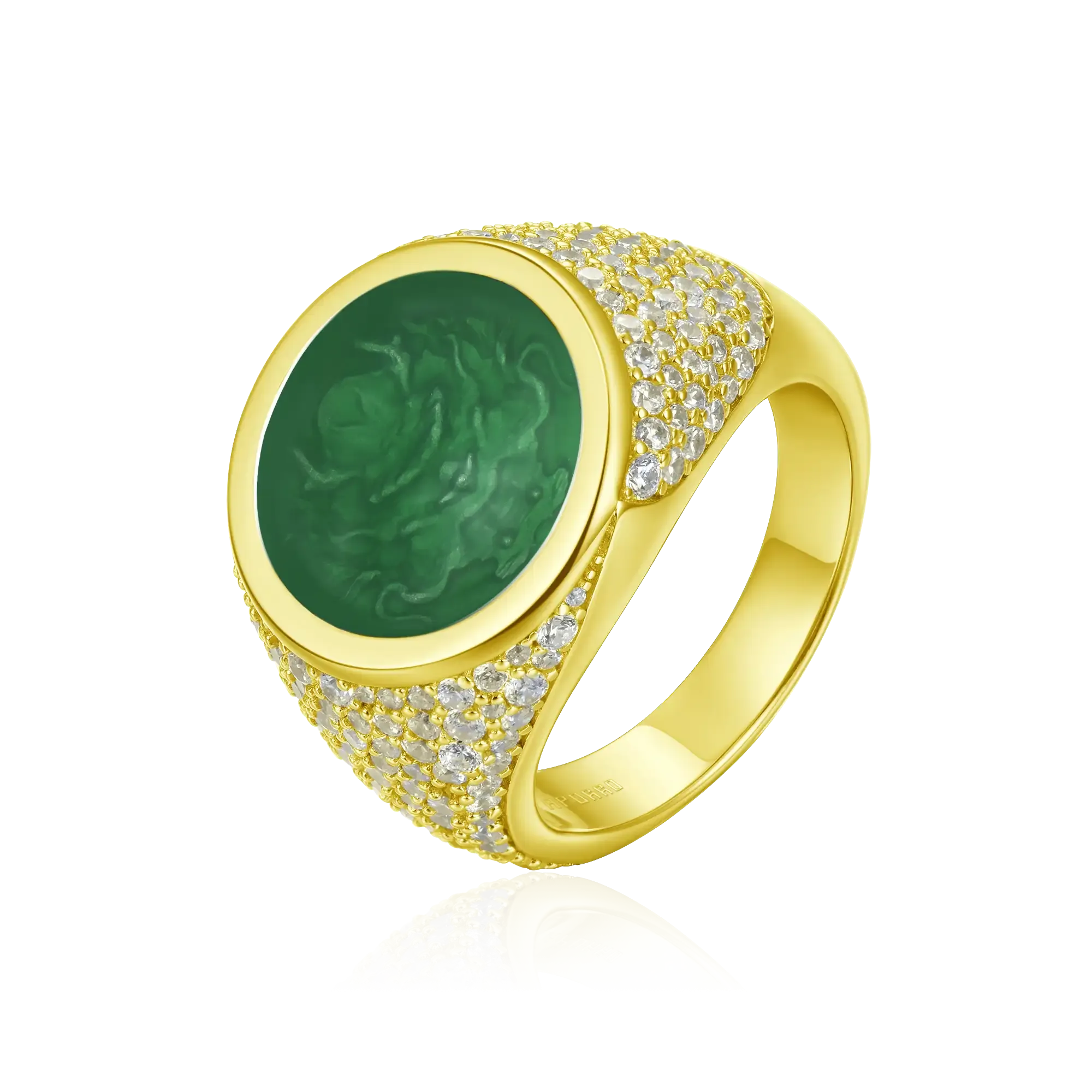WONG Ⅱ Ridge Iced Out Signet Ring