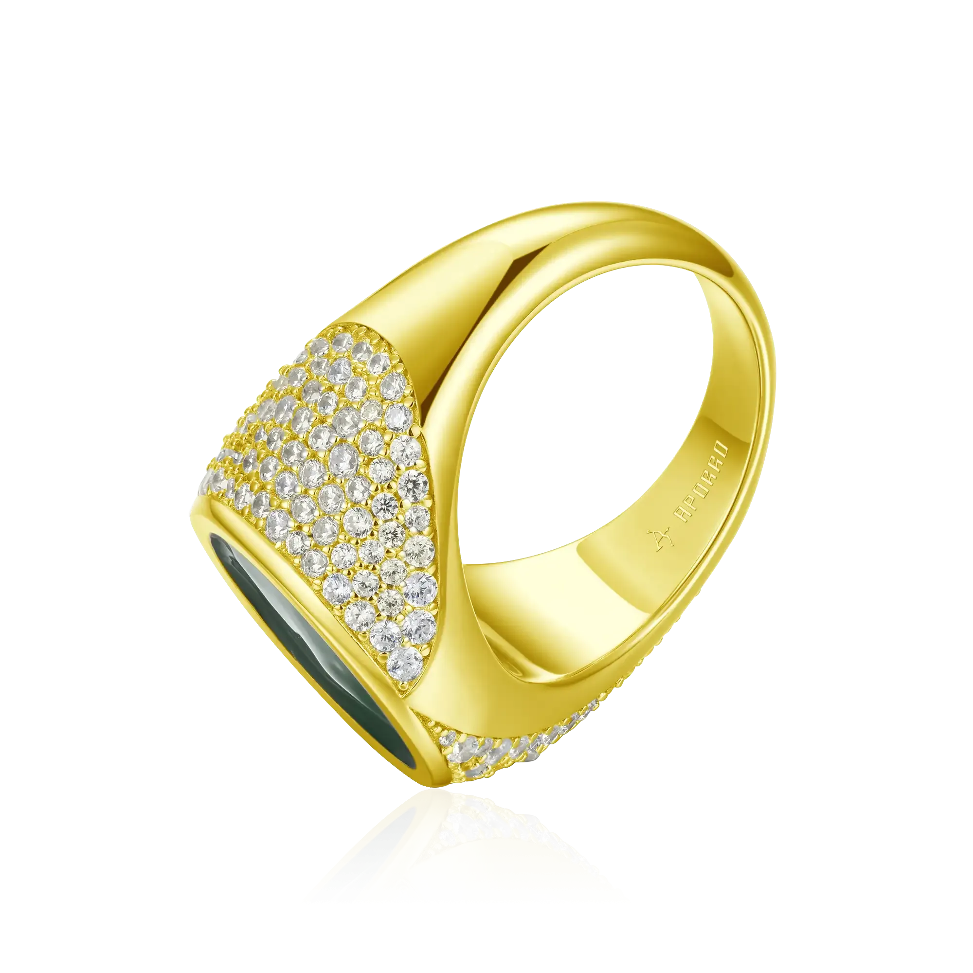 WONG Ⅱ Ridge Iced Out Signet Ring