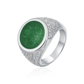 WONG Ⅱ Ridge Iced Out Signet Ring