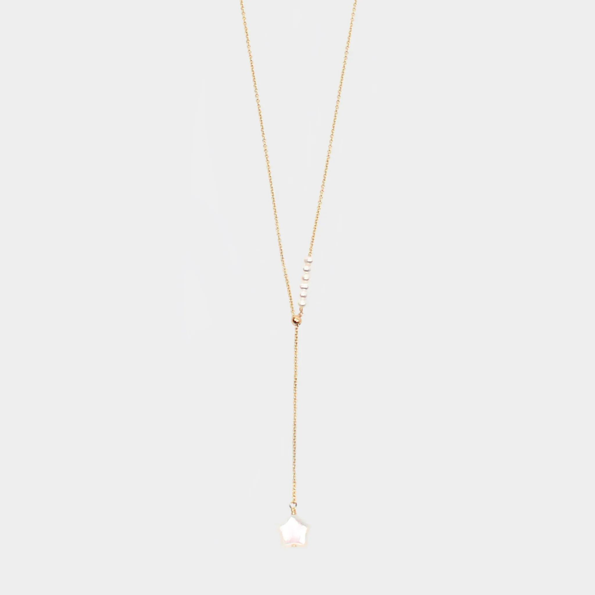 Y Shape Necklace: Mother of Pearl Star