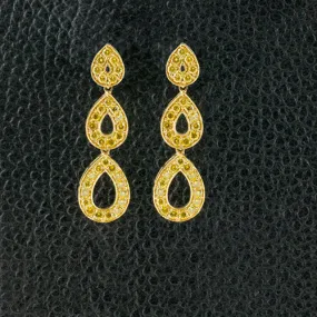 Yellow Diamond Dangle Earrings