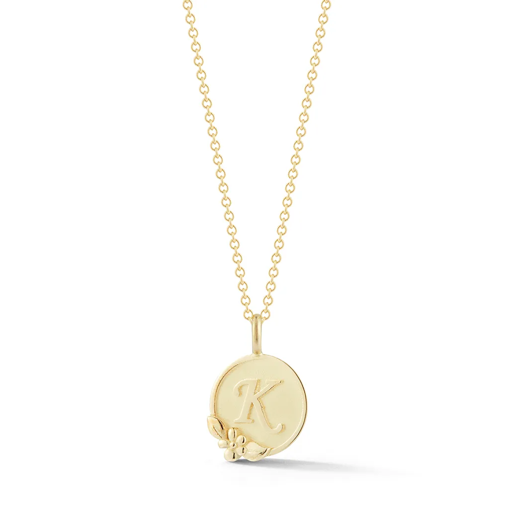Yellow Gold K Initial Pendant